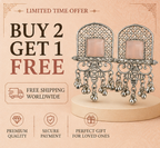 Oxidised Silver Pink Stone Statement Dangler Earrings with Bell Charms
