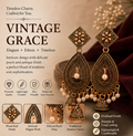Antique Gold Teardrop Pearl Jhumka Dangler Earrings for Women