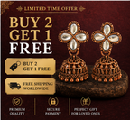 Antique Copper Mirror Work Jhumka Earrings – Traditional Ethnic Earrings