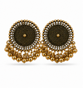 Antique Gold Circular Fringe Statement Earrings