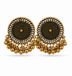 Antique Gold Circular Fringe Statement Earrings