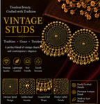 Antique Gold Circular Fringe Statement Earrings