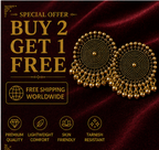 Antique Gold Circular Fringe Statement Earrings