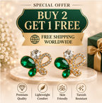 Green Crystal Butterfly Stud Earrings for Women