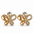Champagne Crystal Butterfly Stud Earrings