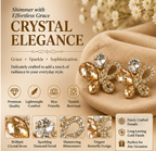 Champagne Crystal Butterfly Stud Earrings