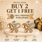 Champagne Crystal Butterfly Stud Earrings