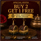 Black Meenakari Dome Jhumka Earrings with Black Crystal Beads