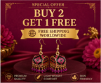 Black Pink Meenakari Dome Jhumka Earrings with Crystal Beads