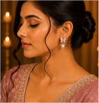 Pink Butterfly Pearl Drop Earrings for Women