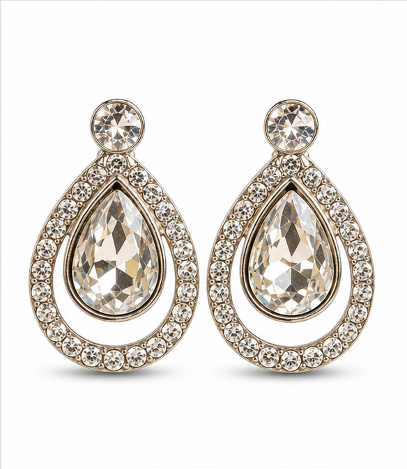 White Peacock Pearl Drop Earrings