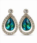 Blue Peacock Pearl Drop Earrings