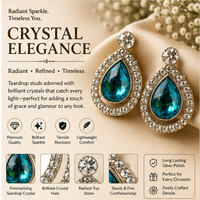 Blue Peacock Pearl Drop Earrings