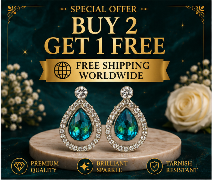 Blue Peacock Pearl Drop Earrings