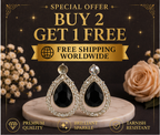 Silver Black Crystal Teardrop Drop Earrings