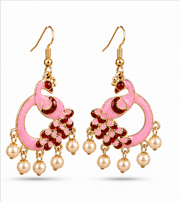 Rose Gold Crystal Dolphin Stud Earrings