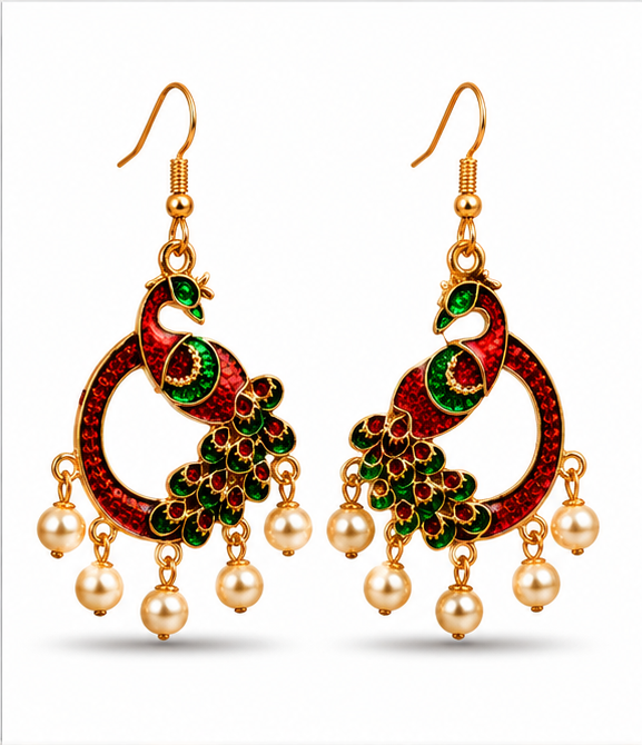 Oxidised Silver Turquoise Stone Jhumka Earrings