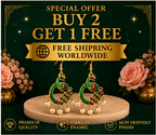 Green Peacock Pearl Drop Earrings