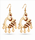 Oxidised Silver Ruby Stone Jhumka Earrings