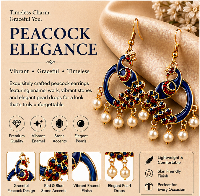 Rose Gold Multicolor Crystal Paisley Statement Stud Earrings