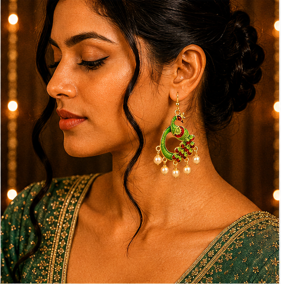 Oxidised Silver Mustard Yellow Stone Statement Stud Earrings
