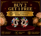 Rose Gold Multicolor Crystal Paisley Statement Stud Earrings