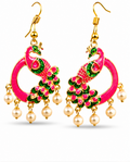Pink Peacock Pearl Pearl Drop Earrings