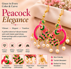 Pink Peacock Pearl Pearl Drop Earrings