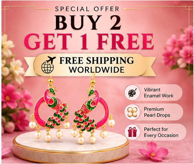 Pink Peacock Pearl Pearl Drop Earrings