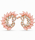 Pink Peacock Pearl Drop Earrings