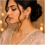 Pink Peacock Pearl Drop Earrings