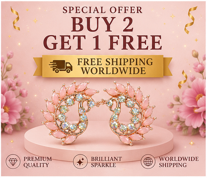 Pink Peacock Pearl Drop Earrings