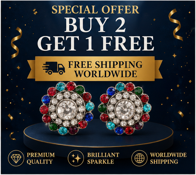 Rose Gold Black Crystal Paisley Statement Stud Earrings