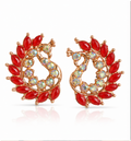 Multicolor Crystal Floral Statement Stud Earrings