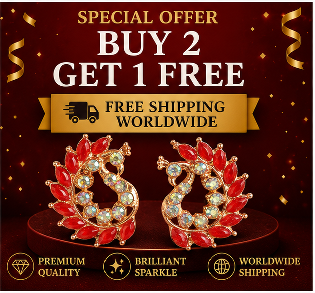 Multicolor Crystal Floral Statement Stud Earrings