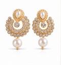 Rose Gold Ruby Crystal Paisley Statement Stud Earrings