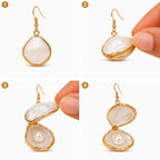 Pearl Reveal Seashell Earrings – Gold-Rimmed Openable Shell Drops with Hidden Pearl for Women & Girls