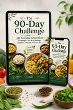 The 90-Day Challenge: 180 Everyday Indian Meals for Weight Loss & to Manage Diabetes, Thyroid, PCOD & BP